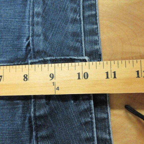 CALVIN KLEIN Cargo Utility Jean Shortie Shorts Sz 12/31 Dark Wash Stretch Denim - Picture 10 of 12